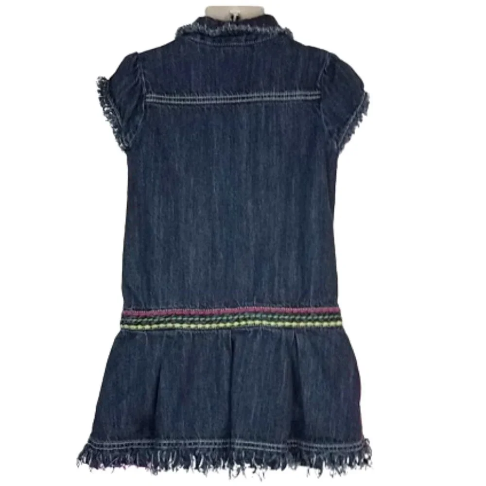 GYMBOREE Refashioned Upcycled Distressed Denim Blue Jean Dress - Girl's Size 5
